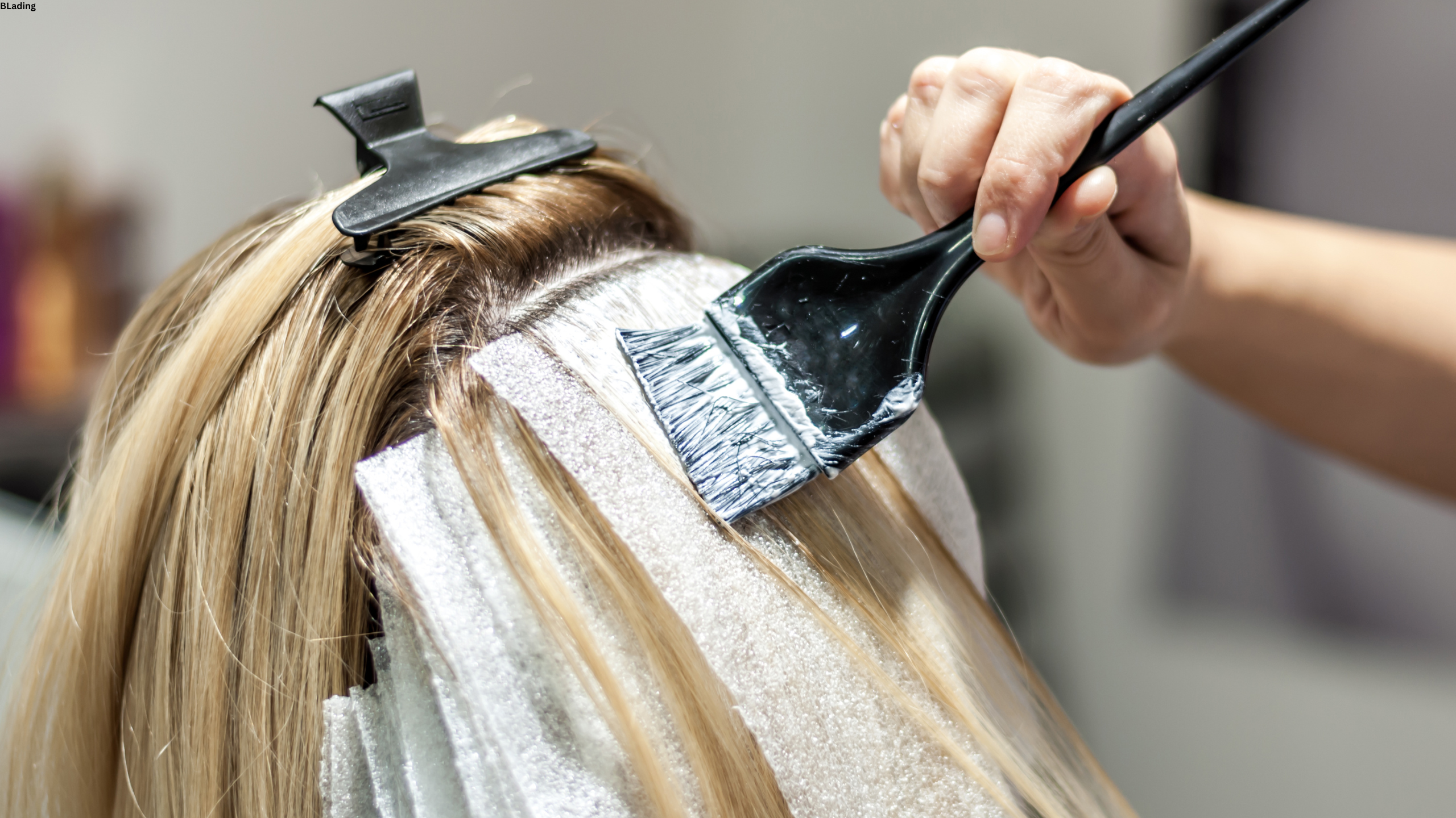 Hair highlights Hot Springs AR at Blondology Salon in Hot Springs, AR – professional hair coloring in progress.